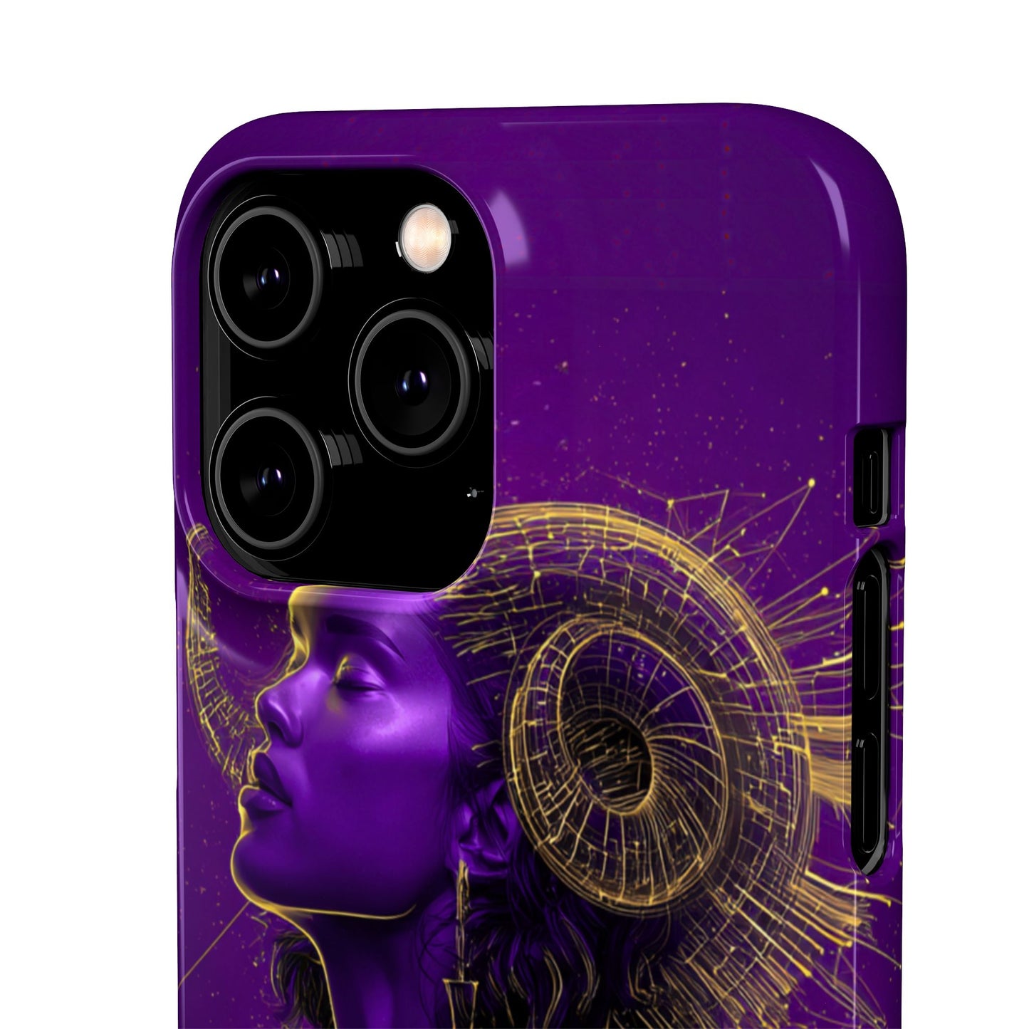 Purple & Gold Celestial Virgo Phone Case – Snap Cover for Samsung & iPhone
