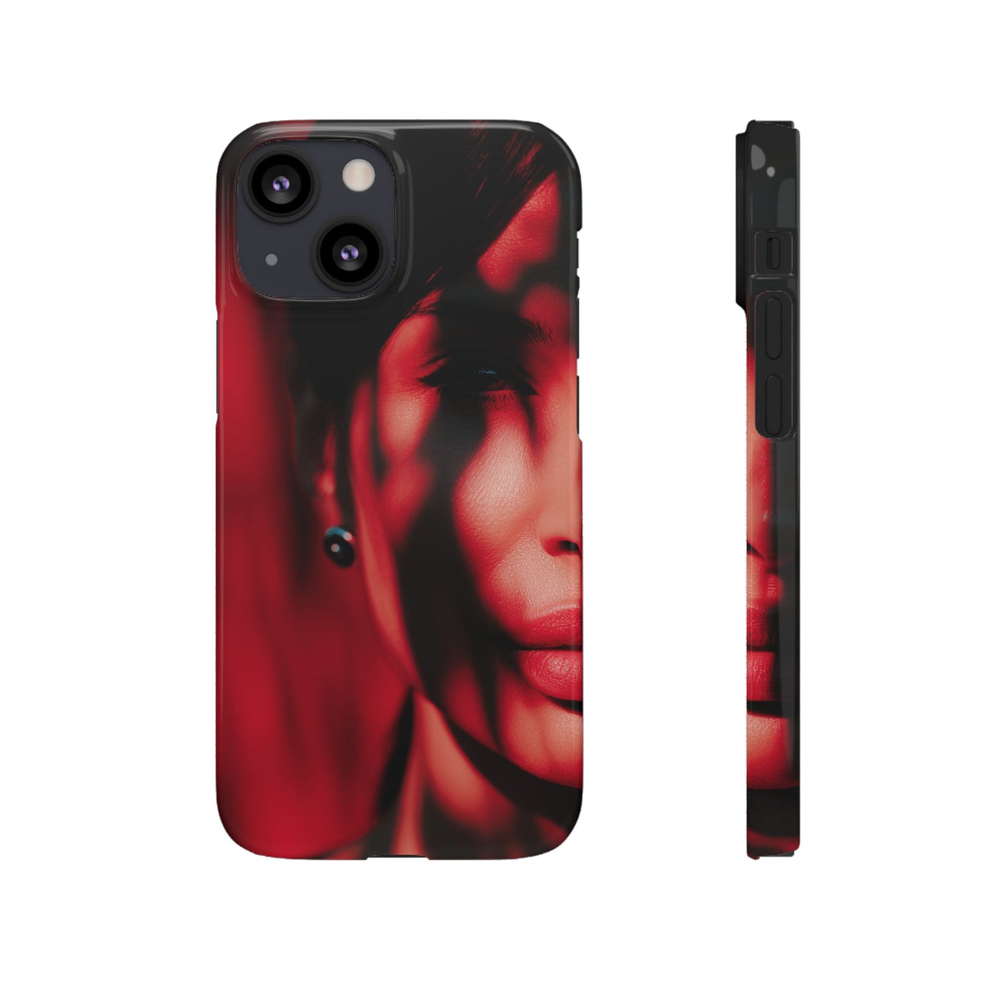 Stylish Snap Cases for Phone, Artistic Phone Cover, Unique Gifts, Red Aesthetic Case, Trendy Accessory, Vibrant Protection
