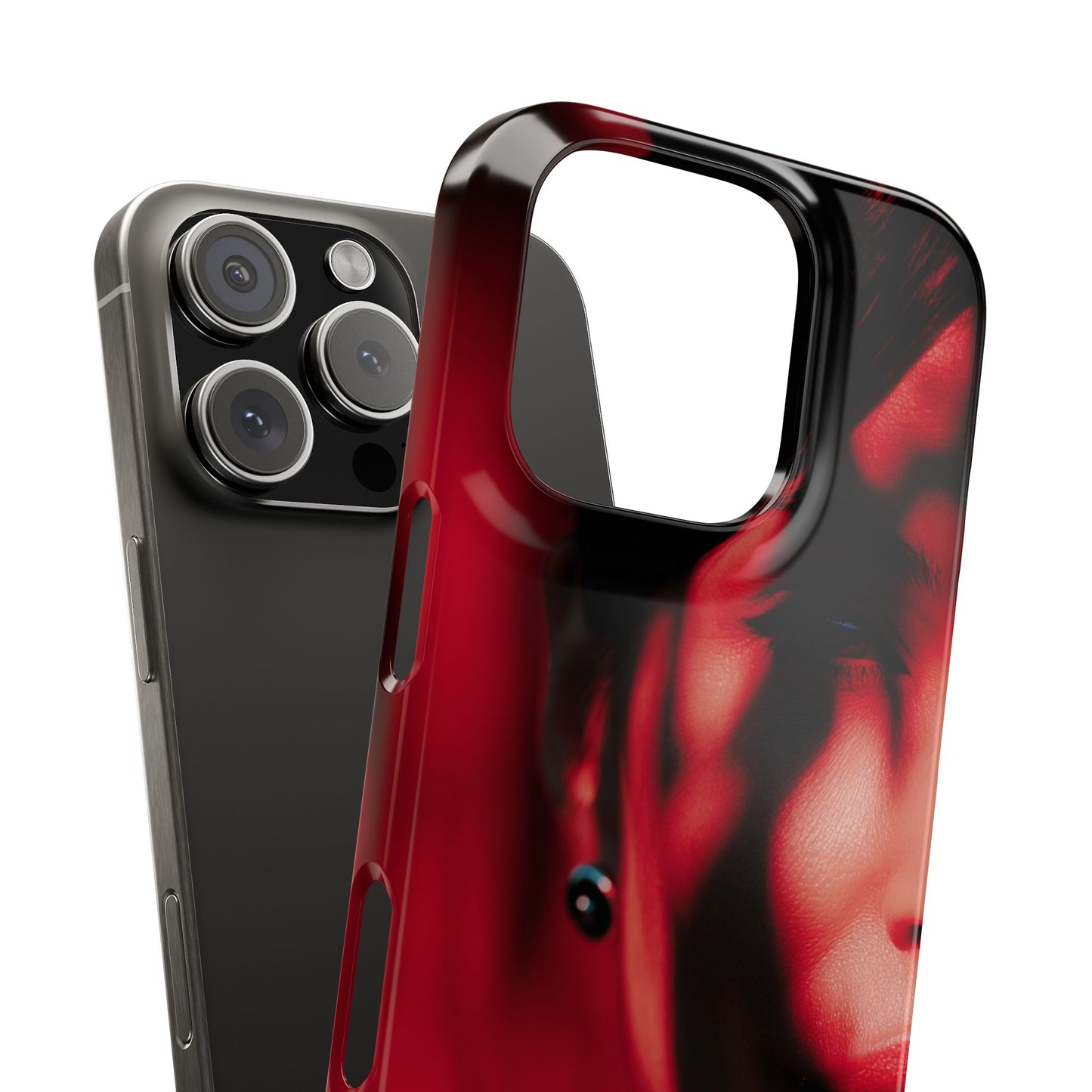 Stylish Snap Cases for Phone, Artistic Phone Cover, Unique Gifts, Red Aesthetic Case, Trendy Accessory, Vibrant Protection