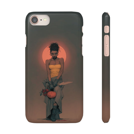 Creepy Vampire Girl Snap Case, Halloween Style iPhone Samsung Cover, Spooky Gothic Phone Accessories, Scary Horror Character Device