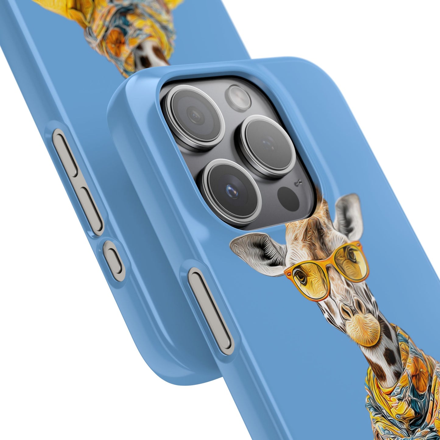 Giraffe Blue Snap Case Phone Cover for Animal Lover Iphone and Samsung models