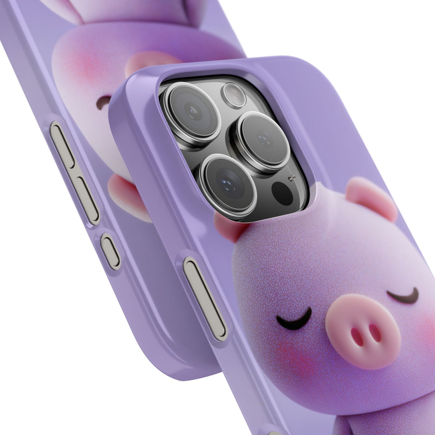 Cute Pig Snap Case for iPhone, Animal Lovers Phone Cover, Kawaii Aesthetic Accessory, Birthday Gift, Unique Phone Protection