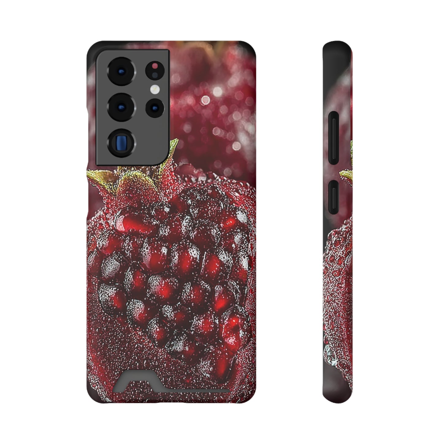 Pomegranate Phone Case with Card Holder, Durable Cover for Vegan Lovers, Fun Gift for Fruit Enthusiasts, Cute Accessory for Everyday Use