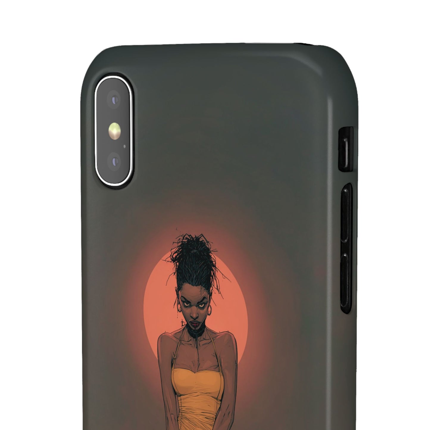 Creepy Vampire Girl Snap Case, Halloween Style iPhone Samsung Cover, Spooky Gothic Phone Accessories, Scary Horror Character Device