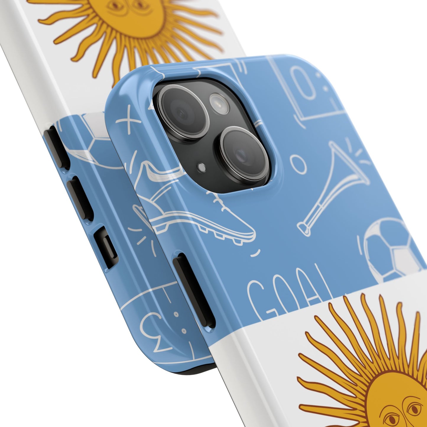 Argentina Flag Tough Phone Case — Soccer Sun Design, Durable Protective Phone Cover