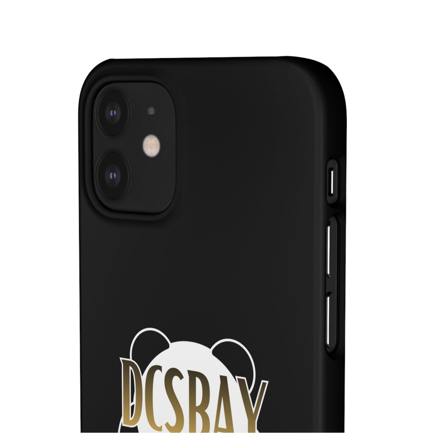 Phone Case — Glossy Black Custom "DCSBAY CUSTOM" Logo Snap Case