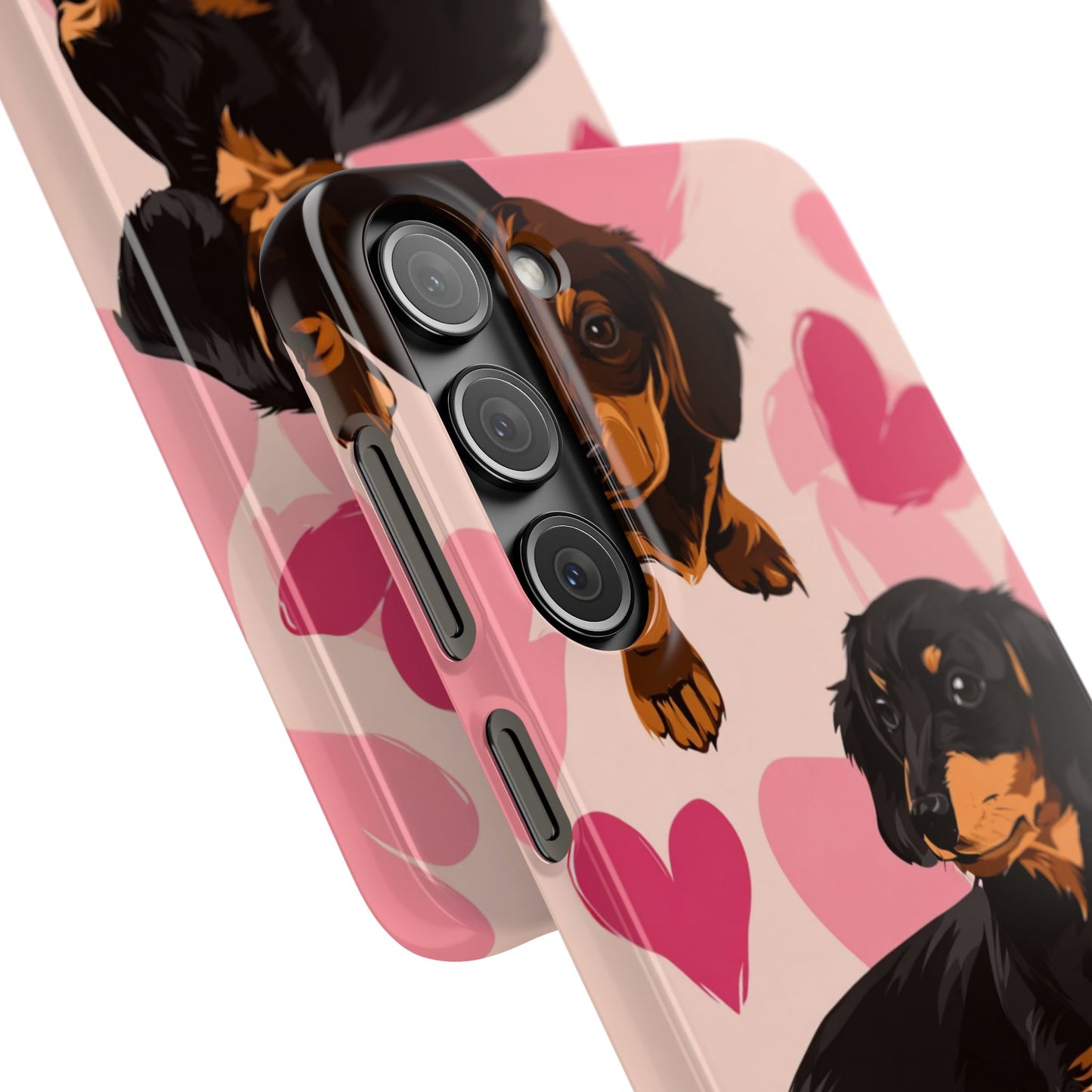 Pink Dachshund Love Phone Case for Iphone and Samsung Customistion and Free Shipping Avvialable