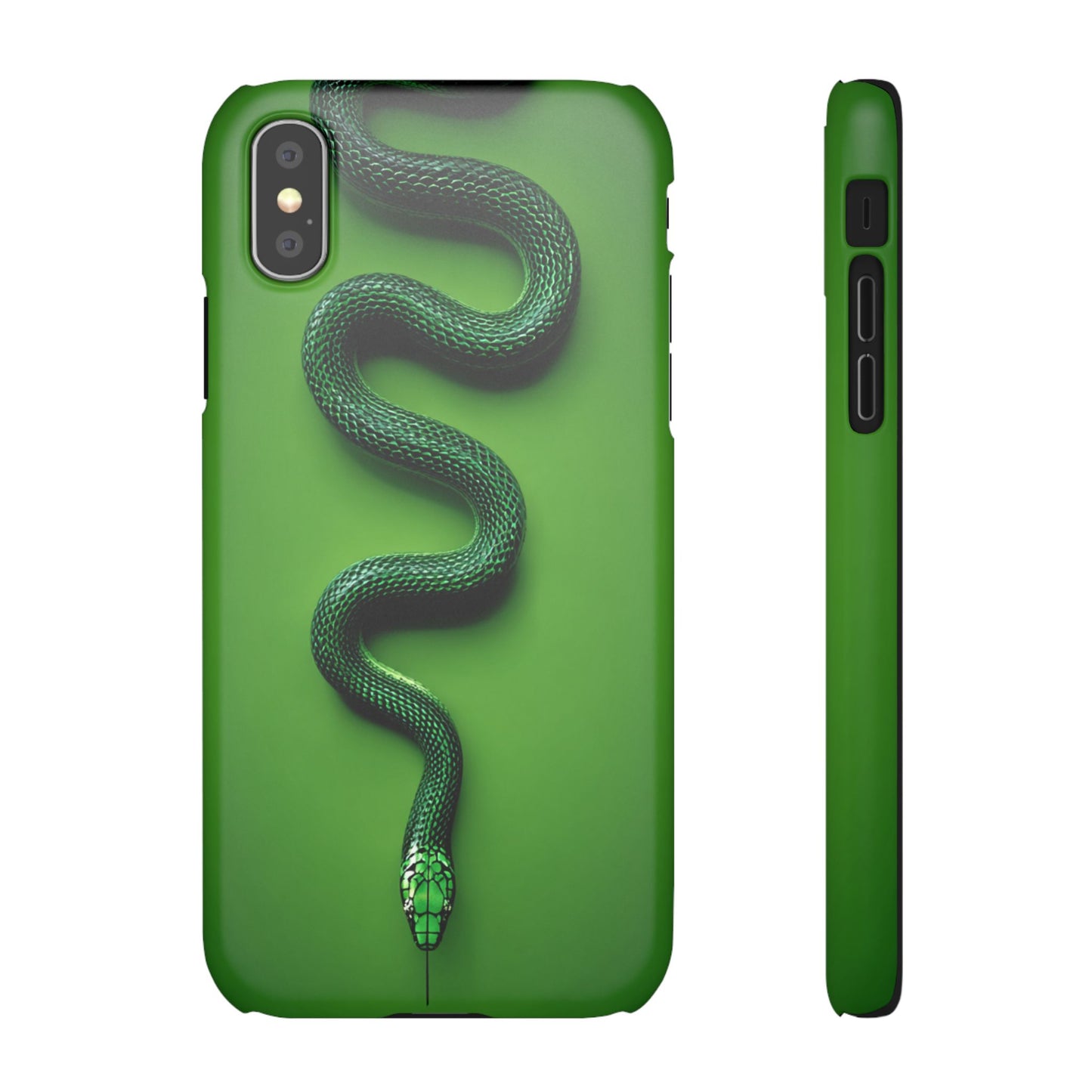 Green Snake Snap Case for iPhone, Stylish Phone Cover, Unique Gift, Trendy Accessory, Birthday, Nature Lover's Phone Case