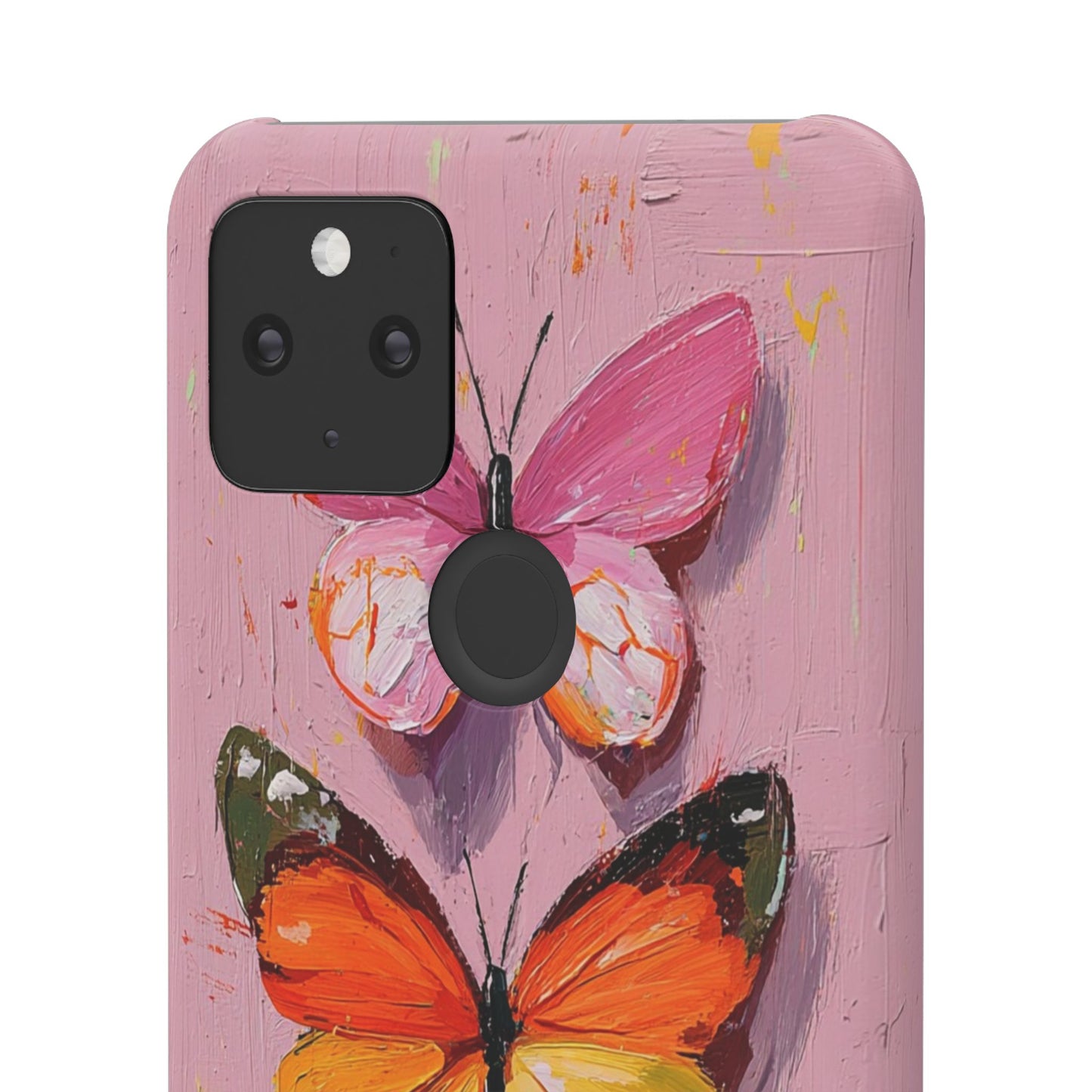 Pink Butterfly Snap Case Cover For iPhone and Samsung