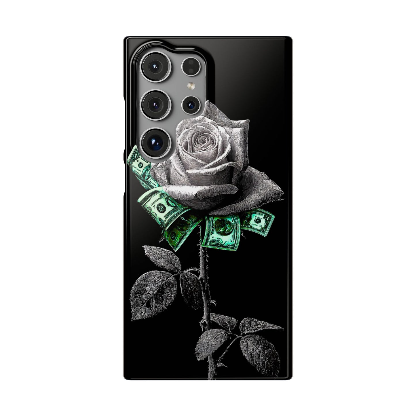 Stylish Rose & Money Snap Case - Floral Phone Protection, Trendy Gift for Him/Her, Birthday Present, Accessories for Teens