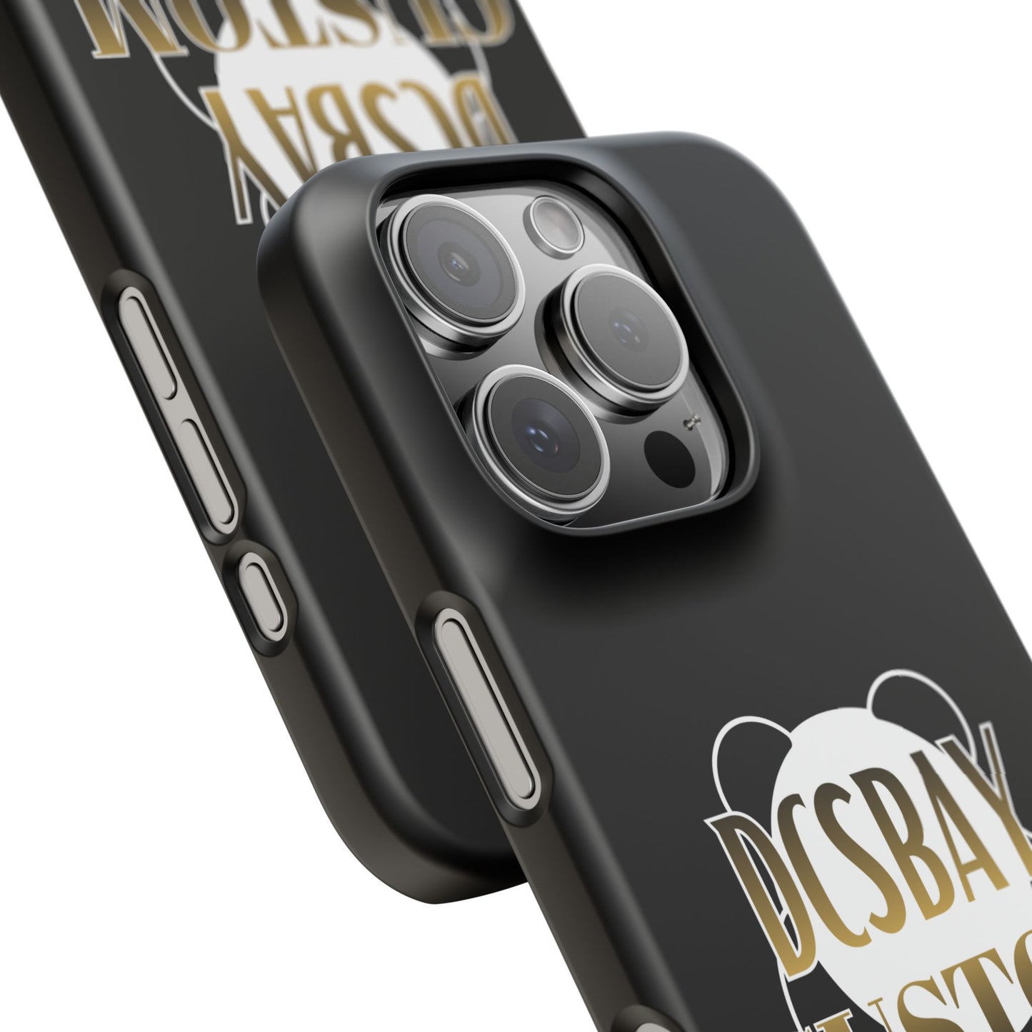 Phone Case — Glossy Black Custom "DCSBAY CUSTOM" Logo Snap Case