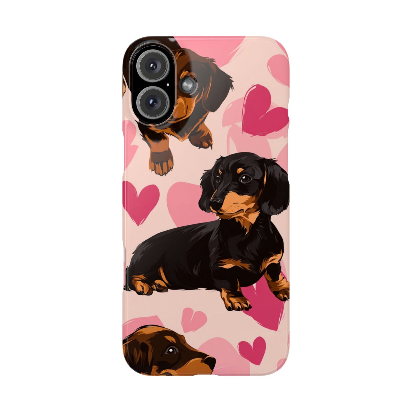 Pink Dachshund Love Phone Case for Iphone and Samsung Customistion and Free Shipping Avvialable