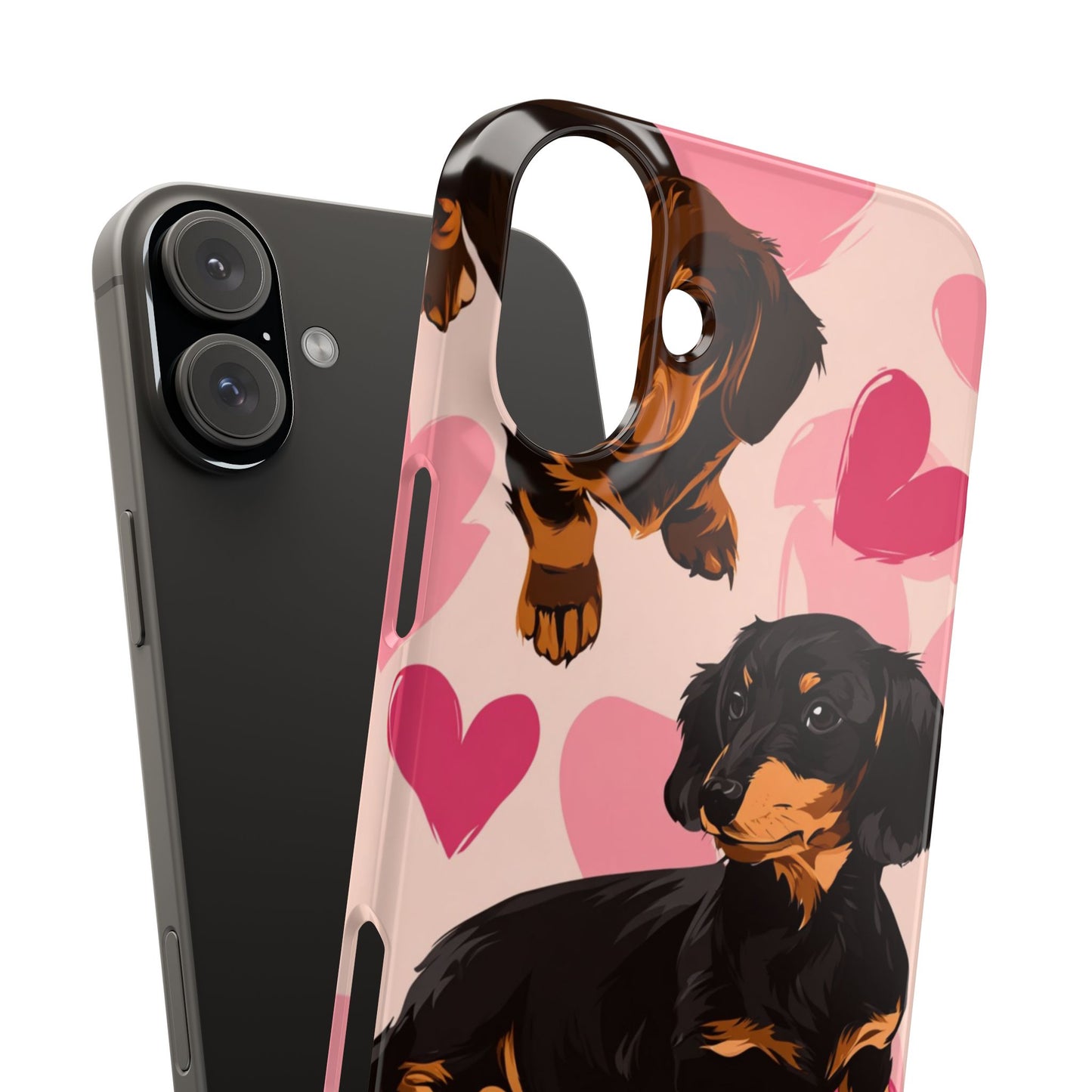 Pink Dachshund Love Phone Case for Iphone and Samsung Customistion and Free Shipping Avvialable