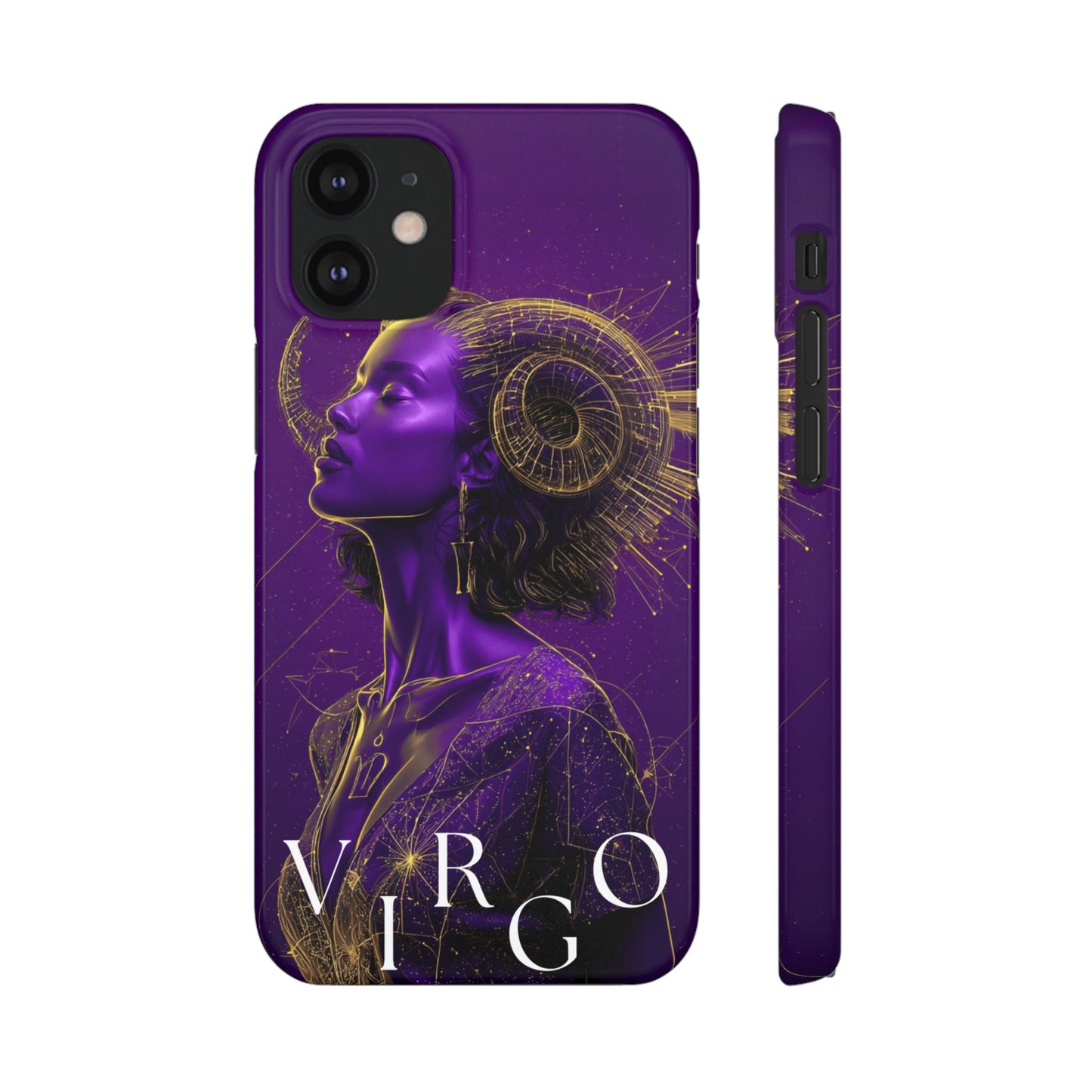 Purple & Gold Celestial Virgo Phone Case – Snap Cover for Samsung & iPhone