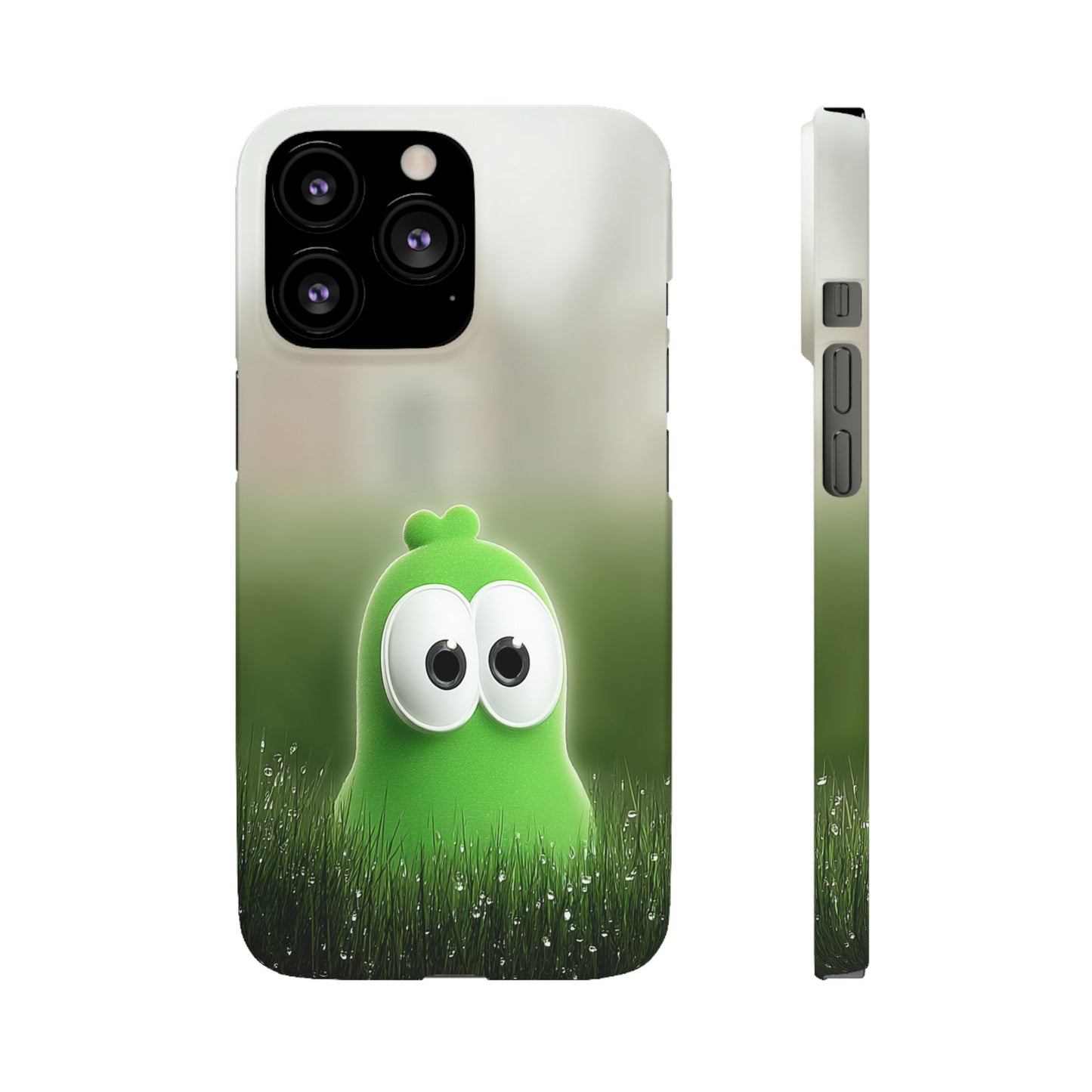Cute Green Creature Phone Case, Snap Cases, Green Monster Phone Cover, Fun Phone Accessory, Playful Gift for Kids