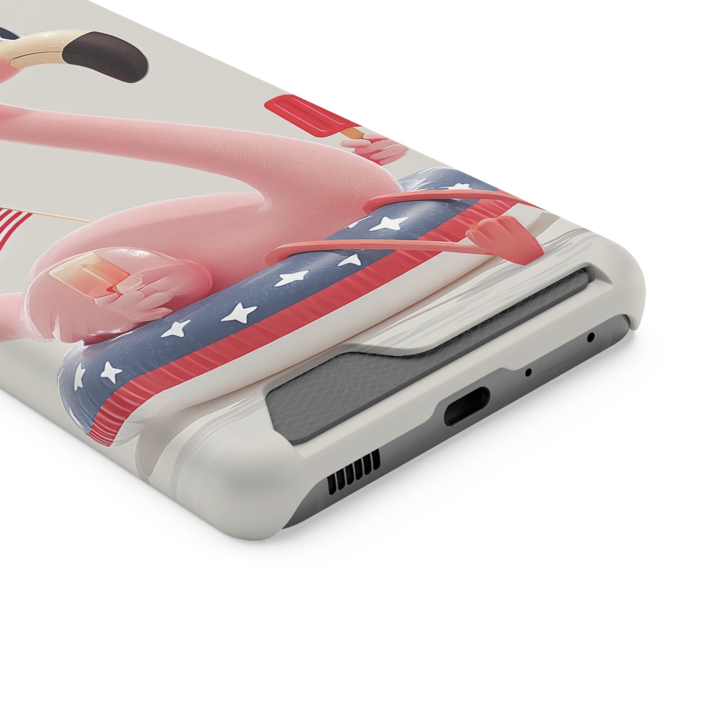 Summer Vibes Phone Case with Card Holder, Cute Flamingo Design, Tropical Cell Phone Accessory, Beach Lover Gift, Fun Summer Accessory, [...]