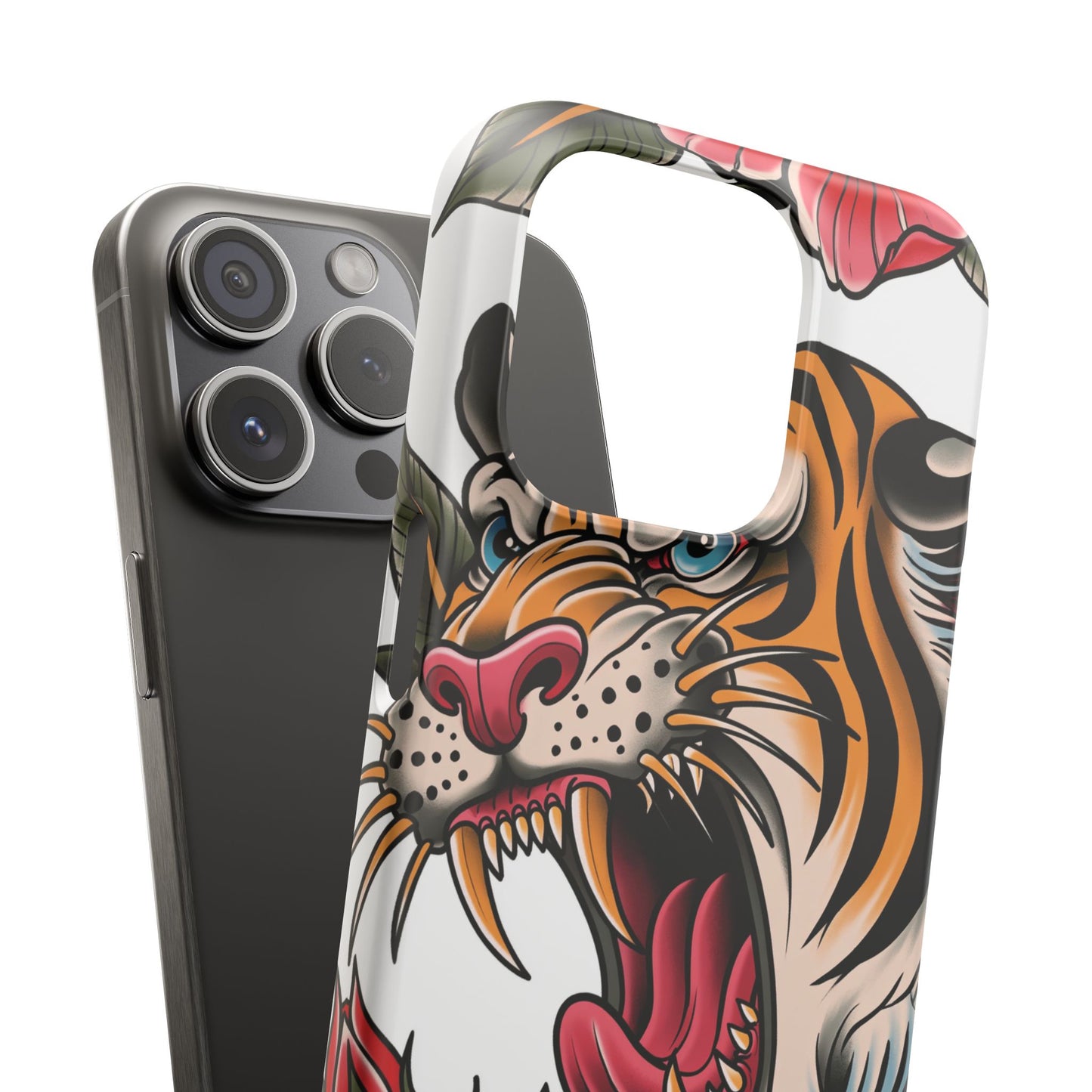 Tiger Floral Phone Case — Vintage Roaring Tiger Snap Case