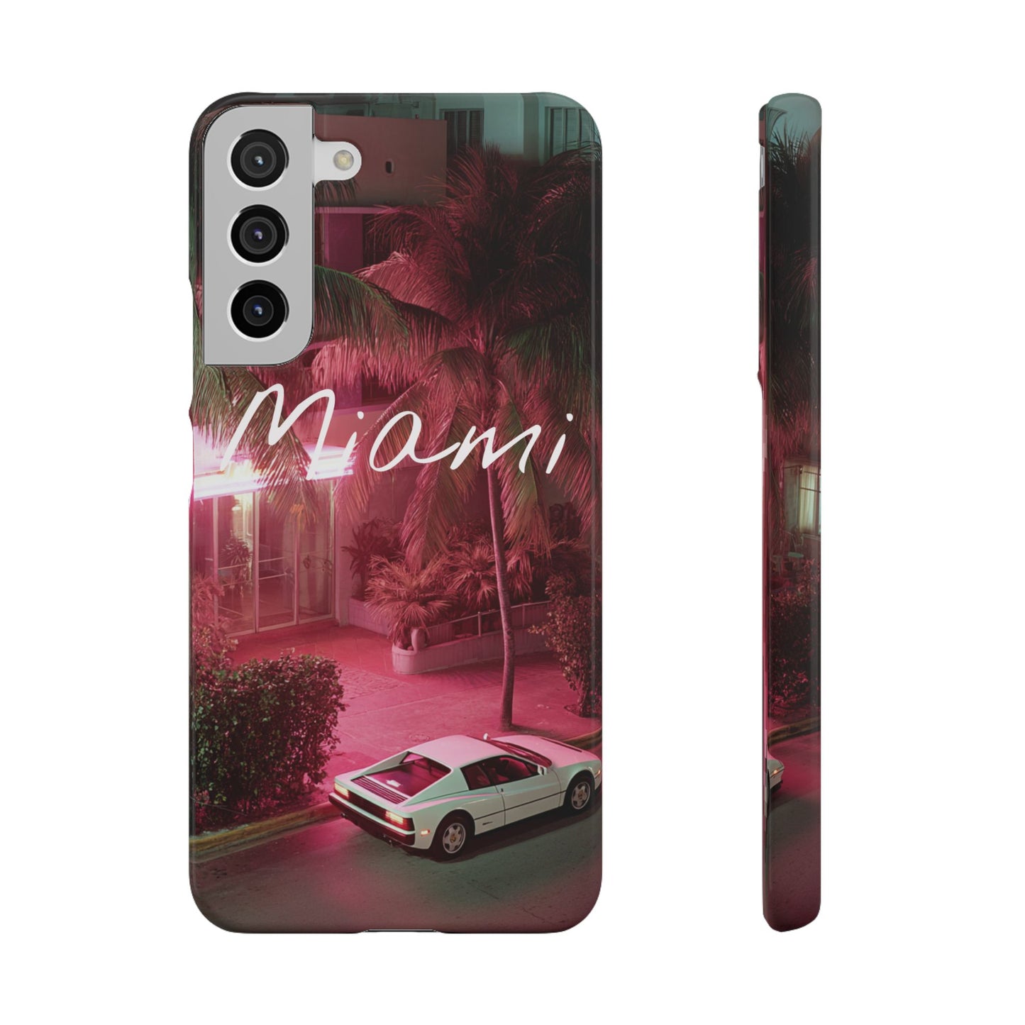 Miami Vibes Snap Case, Tropical Phone Cover, Summer Accessory, Gift for Travel Lovers, Neon Aesthetic, Beach-themed Tech