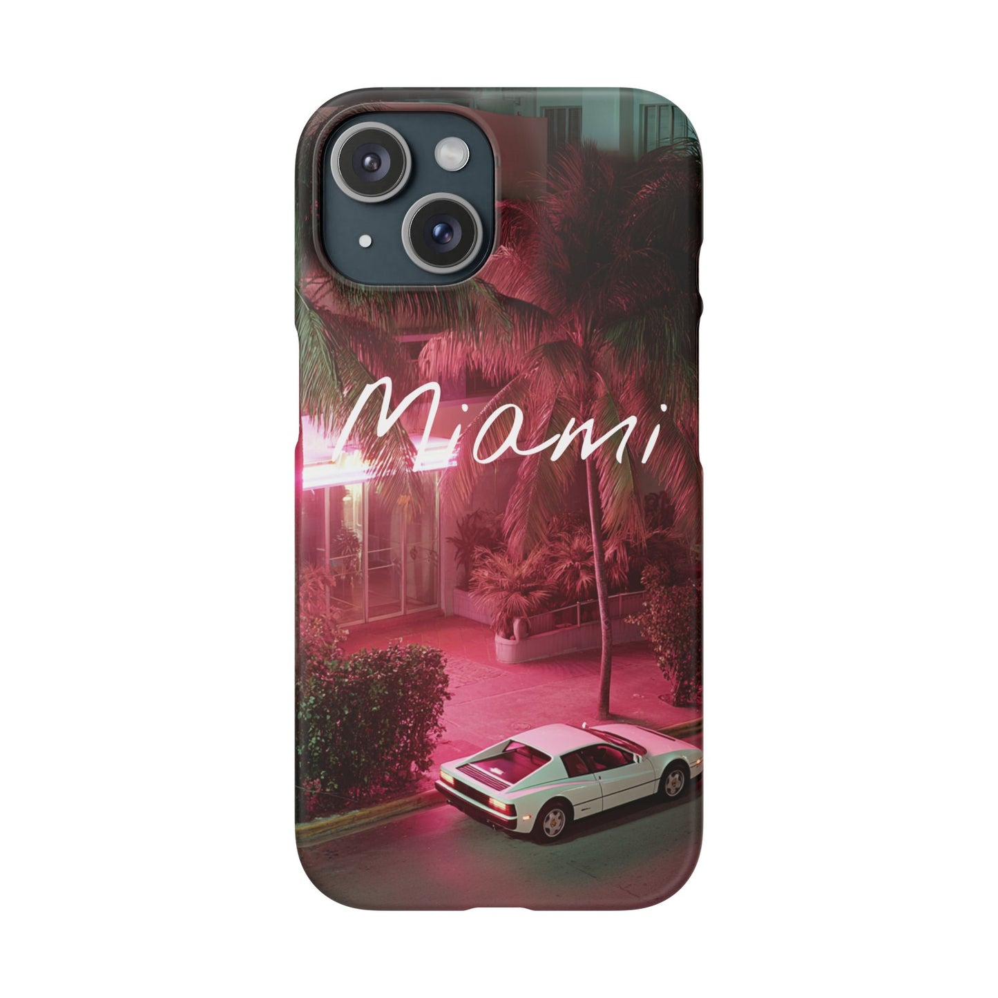 Miami Vibes Snap Case, Tropical Phone Cover, Summer Accessory, Gift for Travel Lovers, Neon Aesthetic, Beach-themed Tech