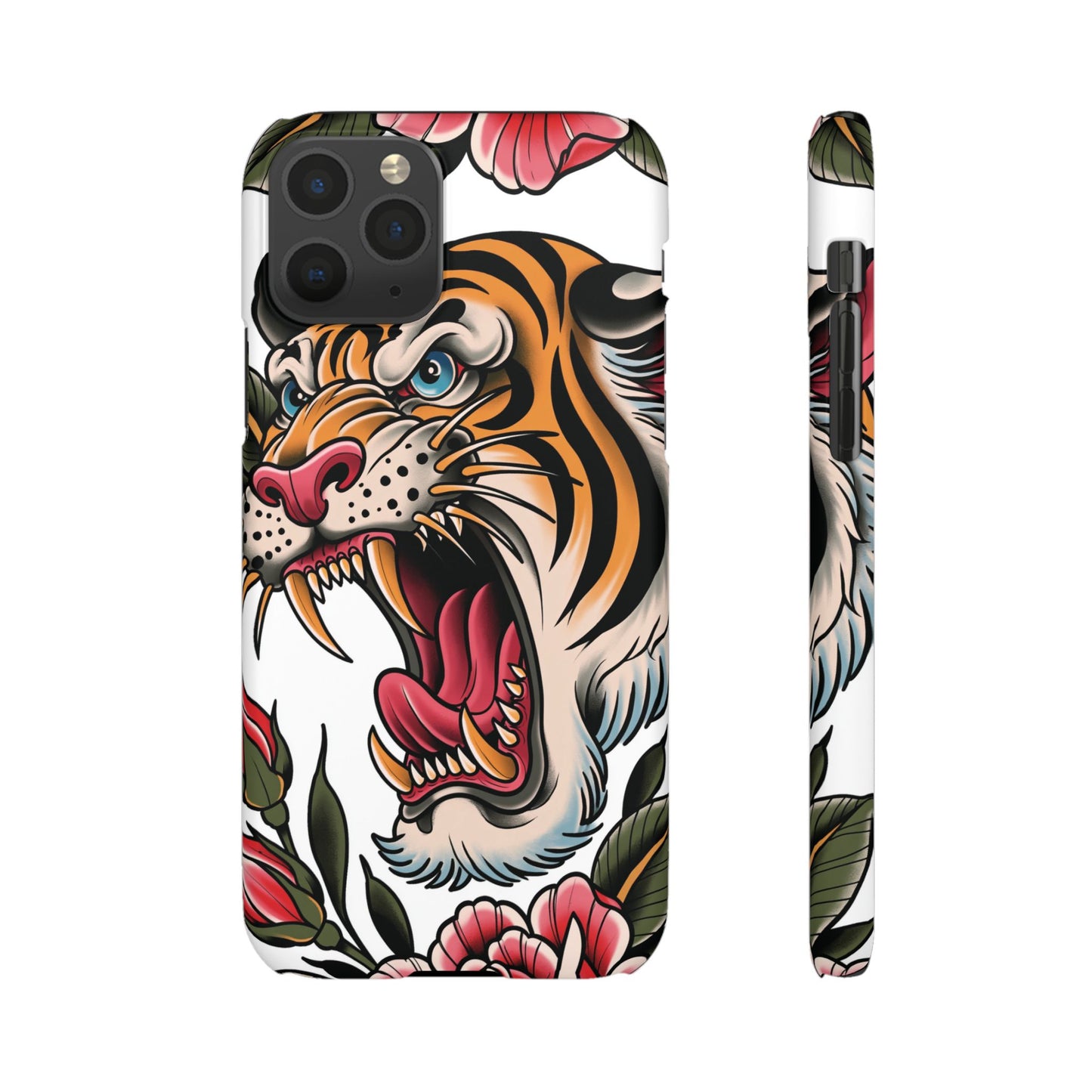 Tiger Floral Phone Case — Vintage Roaring Tiger Snap Case