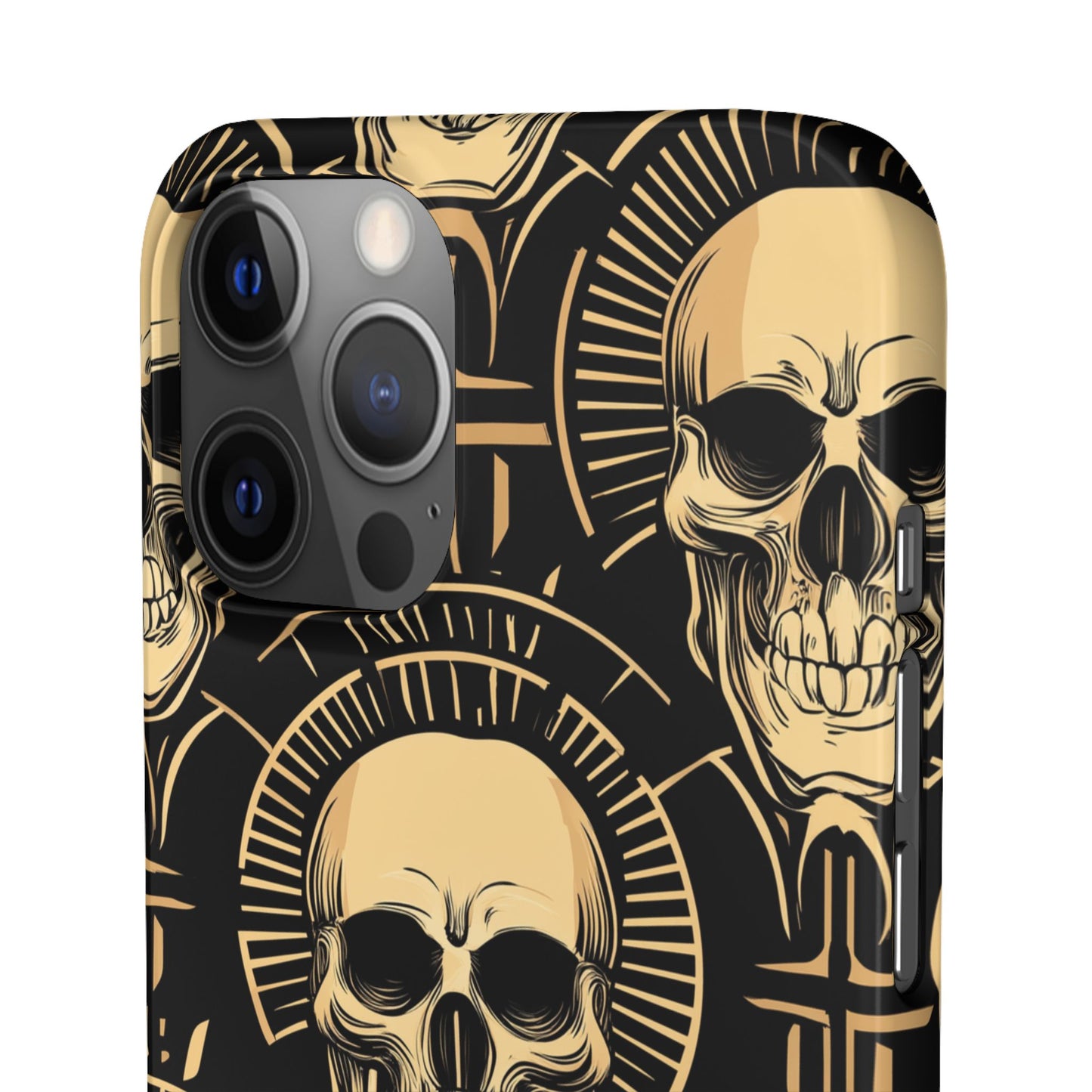 Skull Print Snap Case, Edgy Phone Cover for Goth Lovers, Protective Shell for Halloween, Unique Gift for Him or Her