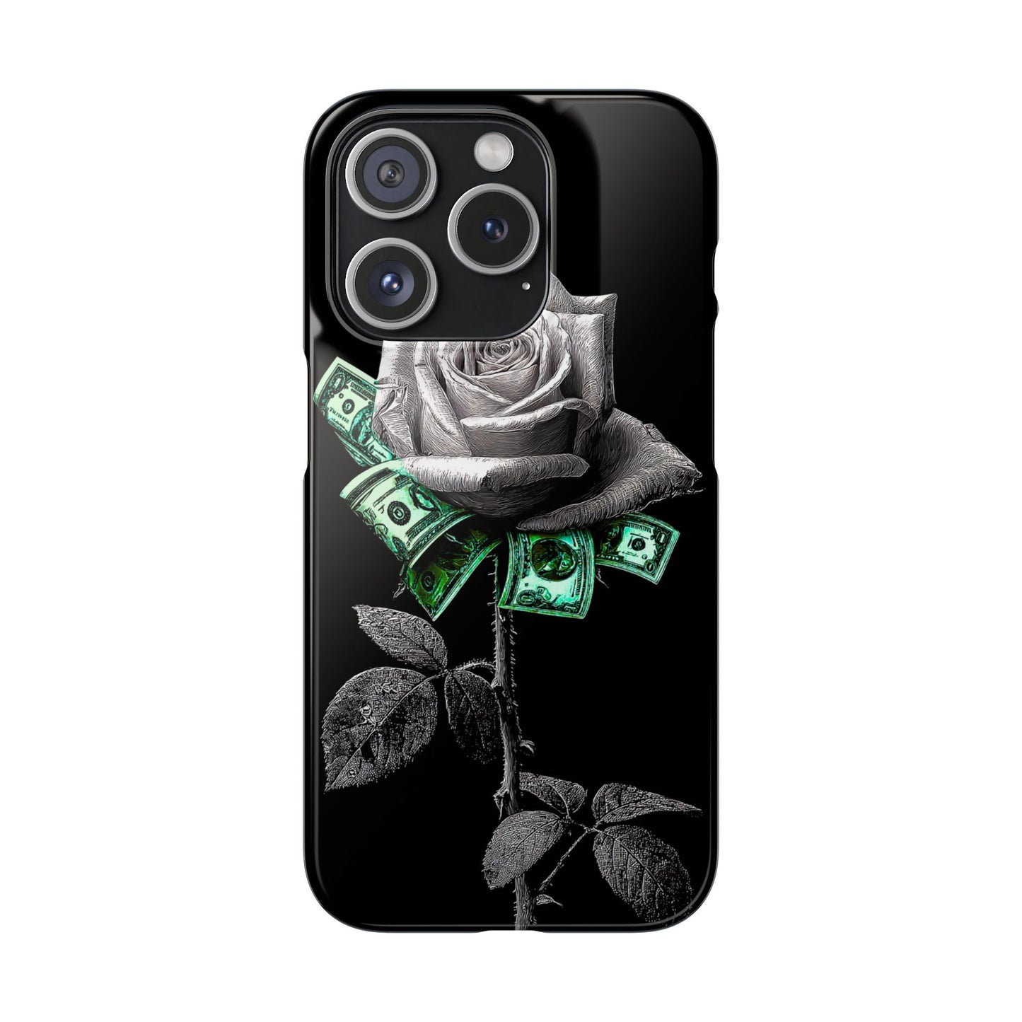 Stylish Rose & Money Snap Case - Floral Phone Protection, Trendy Gift for Him/Her, Birthday Present, Accessories for Teens