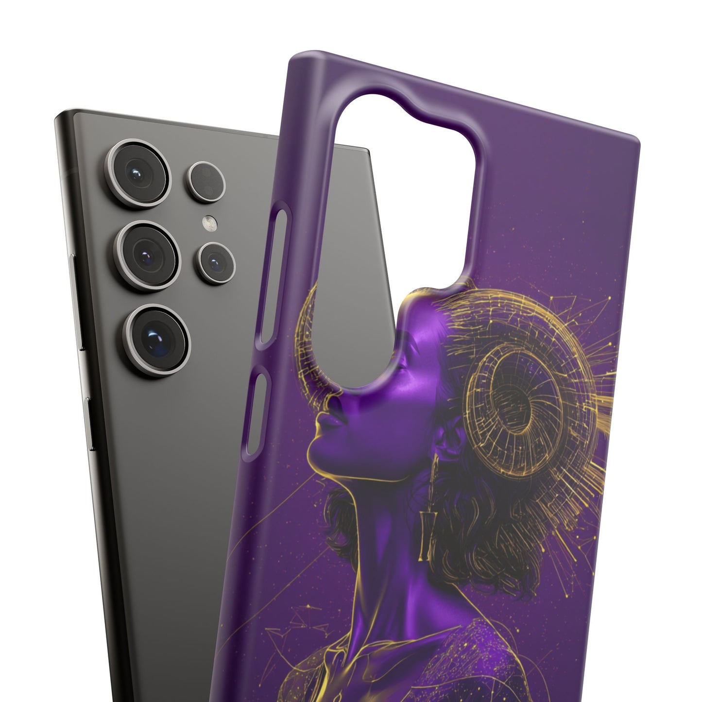 Purple & Gold Celestial Virgo Phone Case – Snap Cover for Samsung & iPhone