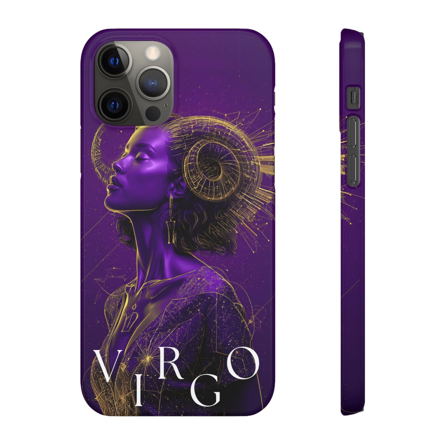 Purple & Gold Celestial Virgo Phone Case – Snap Cover for Samsung & iPhone