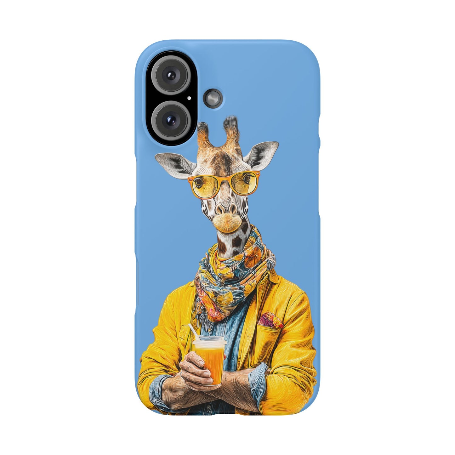 Giraffe Blue Snap Case Phone Cover for Animal Lover Iphone and Samsung models