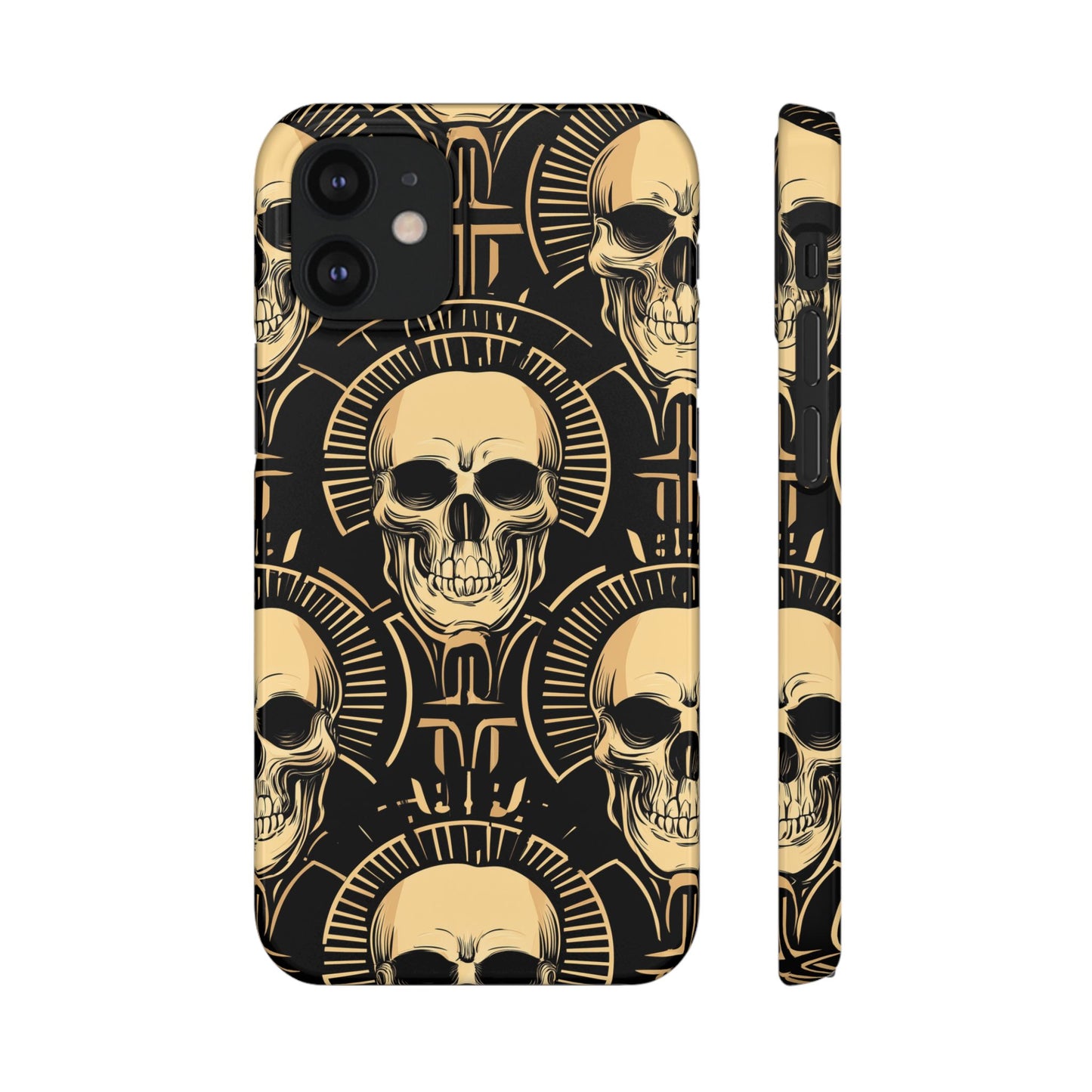 Skull Print Snap Case, Edgy Phone Cover for Goth Lovers, Protective Shell for Halloween, Unique Gift for Him or Her