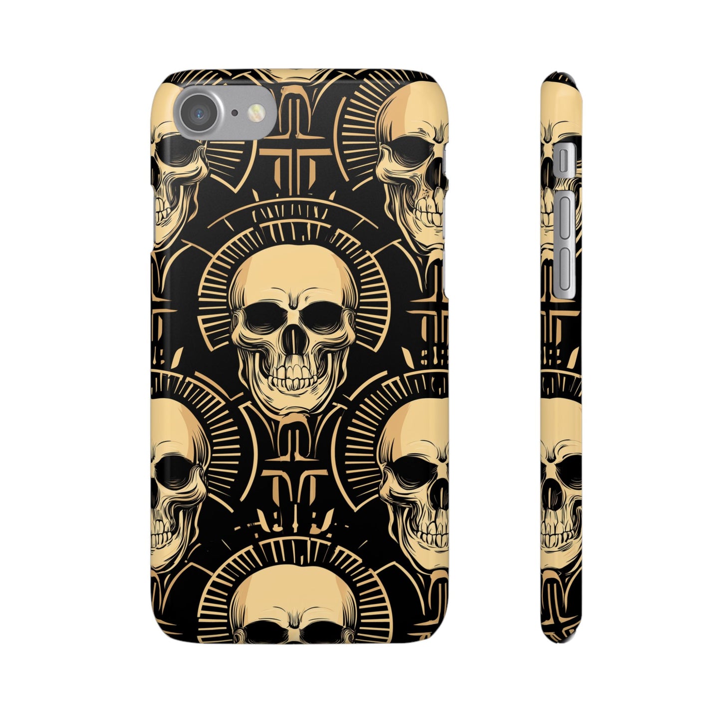 Skull Print Snap Case, Edgy Phone Cover for Goth Lovers, Protective Shell for Halloween, Unique Gift for Him or Her