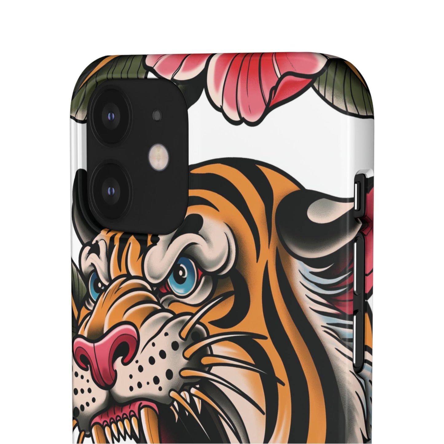 Tiger Floral Phone Case — Vintage Roaring Tiger Snap Case