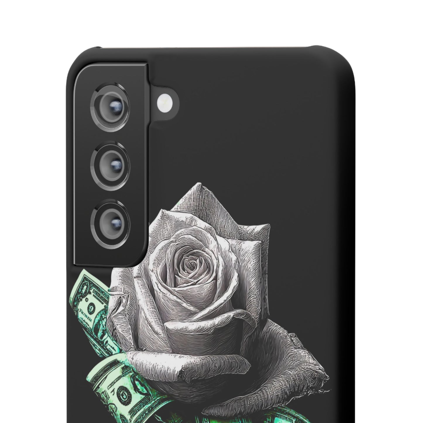 Stylish Rose & Money Snap Case - Floral Phone Protection, Trendy Gift for Him/Her, Birthday Present, Accessories for Teens
