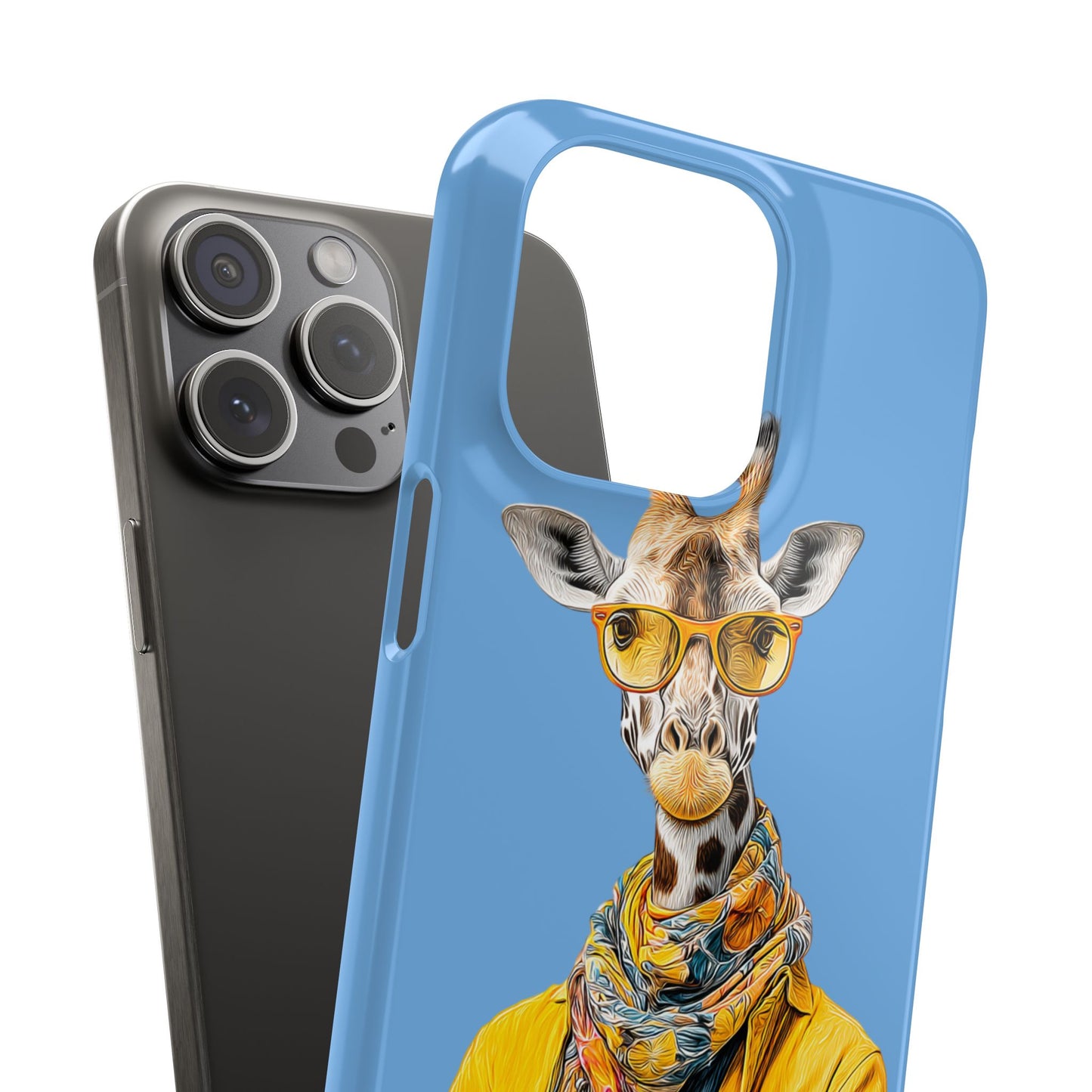 Giraffe Blue Snap Case Phone Cover for Animal Lover Iphone and Samsung models