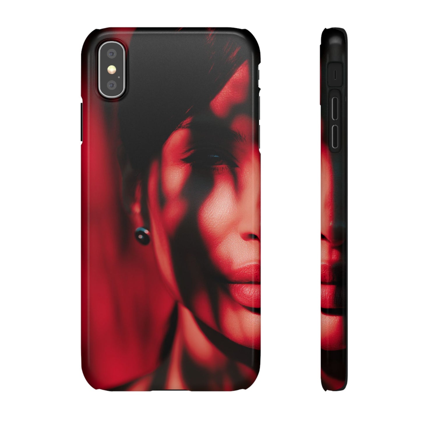 Stylish Snap Cases for Phone, Artistic Phone Cover, Unique Gifts, Red Aesthetic Case, Trendy Accessory, Vibrant Protection