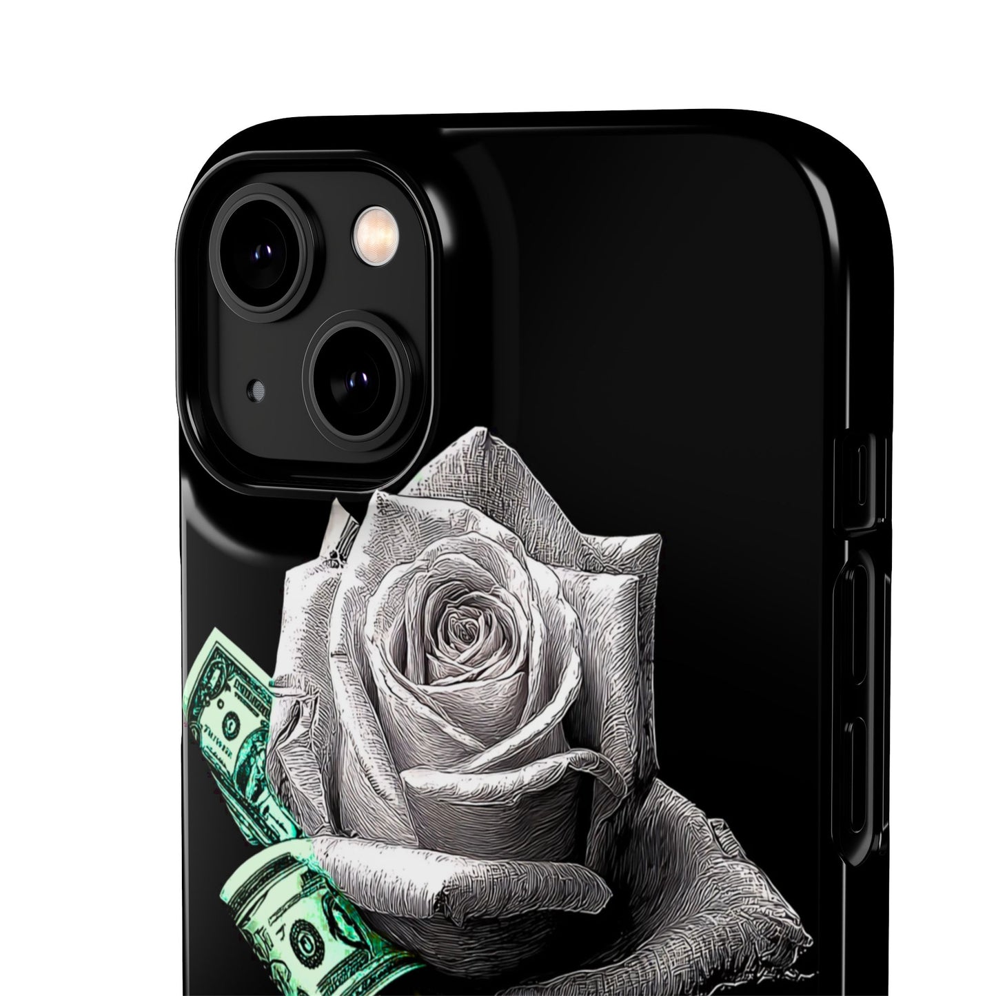 Stylish Rose & Money Snap Case - Floral Phone Protection, Trendy Gift for Him/Her, Birthday Present, Accessories for Teens