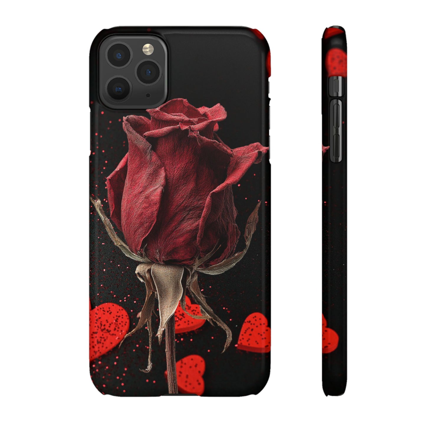 Romantic Rose Snap Case, Floral Phone Cover, Valentines Day Gift, Trendy Mobile Accessory, Heart Design Case, Elegant Phone Protector