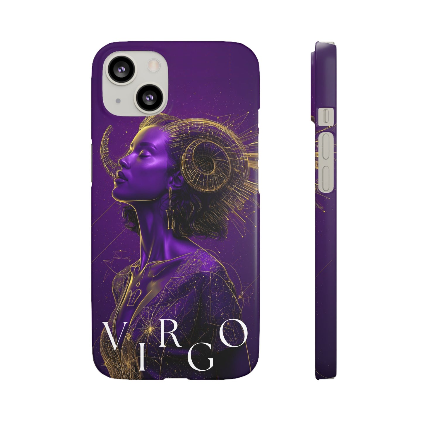 Purple & Gold Celestial Virgo Phone Case – Snap Cover for Samsung & iPhone