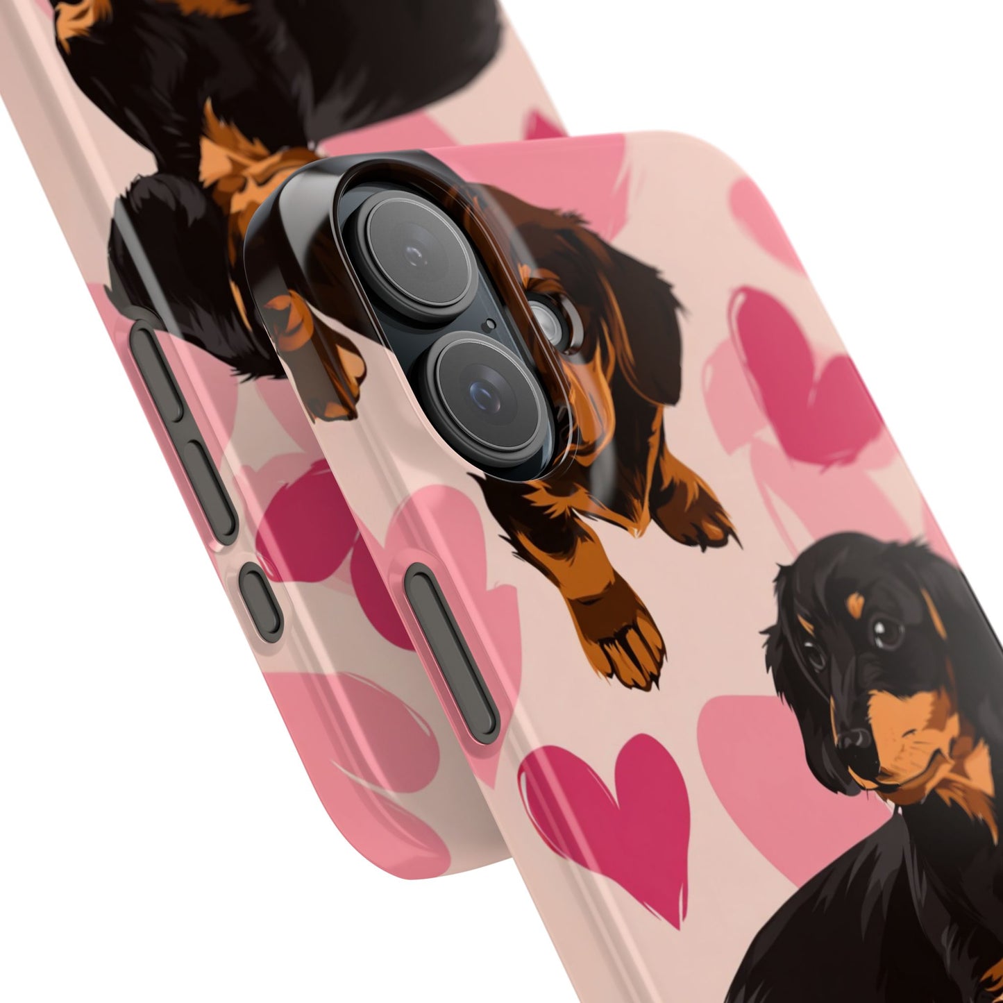 Pink Dachshund Love Phone Case for Iphone and Samsung Customistion and Free Shipping Avvialable