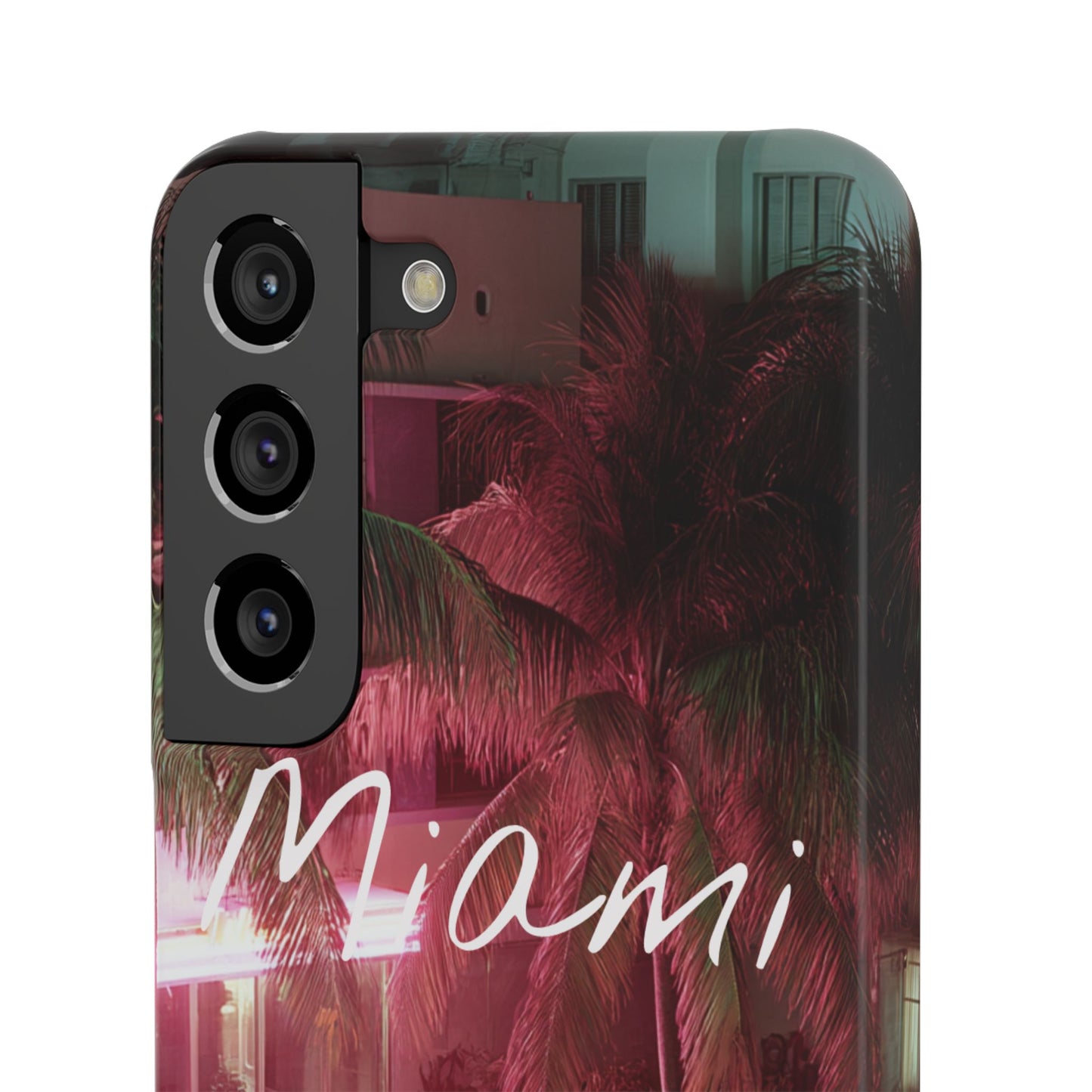 Miami Vibes Snap Case, Tropical Phone Cover, Summer Accessory, Gift for Travel Lovers, Neon Aesthetic, Beach-themed Tech