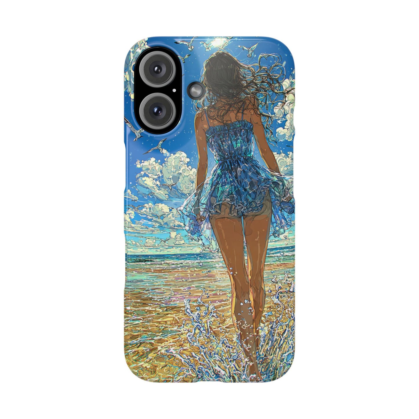 Summer Breeze Snap Case, Ocean Art Phone Cover, Beach Vibes Cell Case, Gift for Her, Custom Phone Accessory
