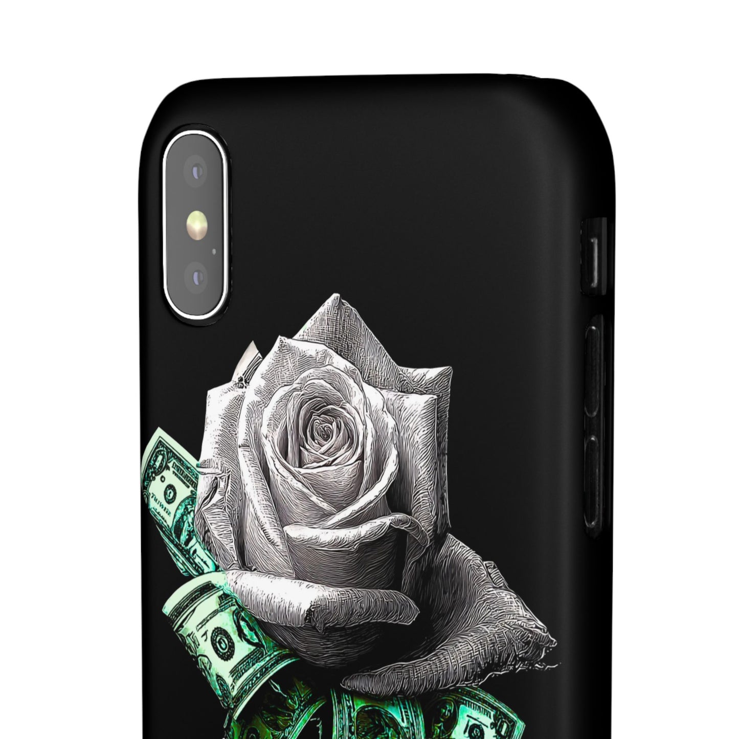 Stylish Rose & Money Snap Case - Floral Phone Protection, Trendy Gift for Him/Her, Birthday Present, Accessories for Teens