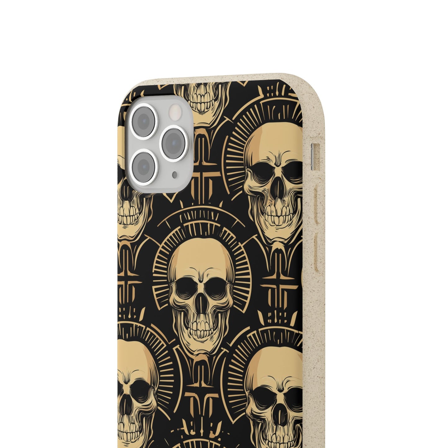 Skull Biodegradable Phone Case, Eco-Friendly iPhone Cover, Sustainable Gift, Cool Skull Design, Skull Art Accessories, Halloween Decor