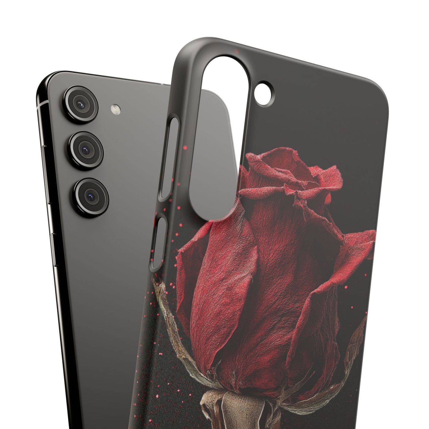 Romantic Rose Snap Case, Floral Phone Cover, Valentines Day Gift, Trendy Mobile Accessory, Heart Design Case, Elegant Phone Protector