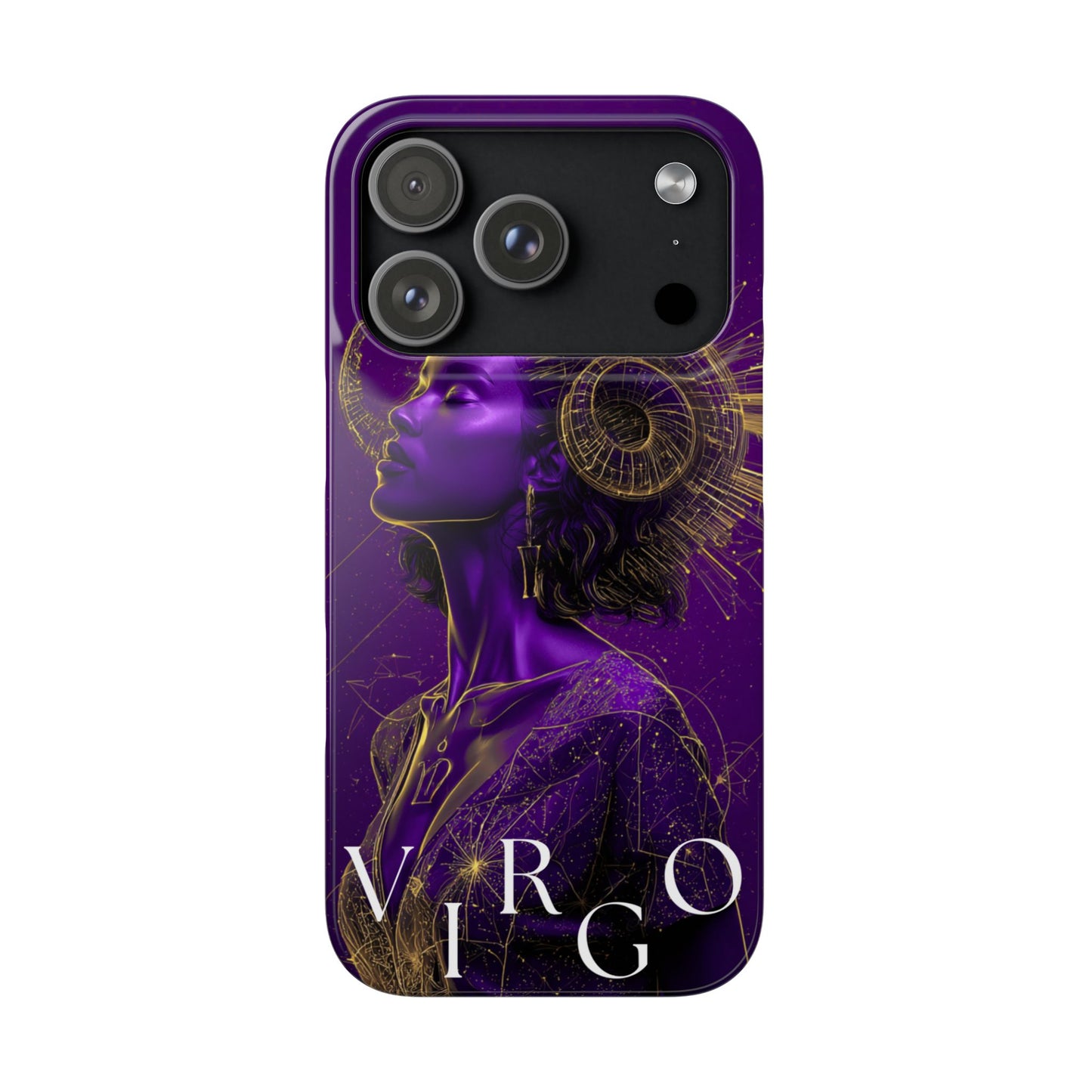 Purple & Gold Celestial Virgo Phone Case – Snap Cover for Samsung & iPhone