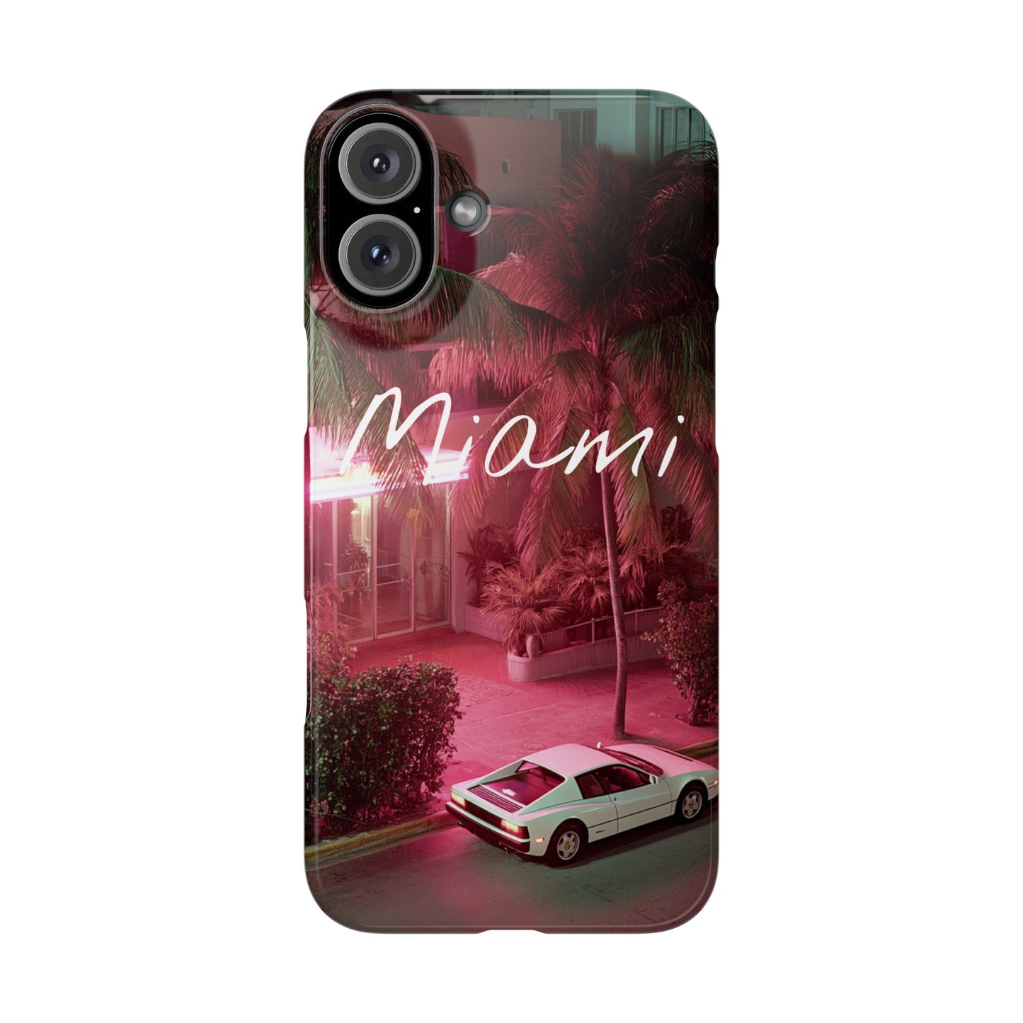 Miami Vibes Snap Case, Tropical Phone Cover, Summer Accessory, Gift for Travel Lovers, Neon Aesthetic, Beach-themed Tech
