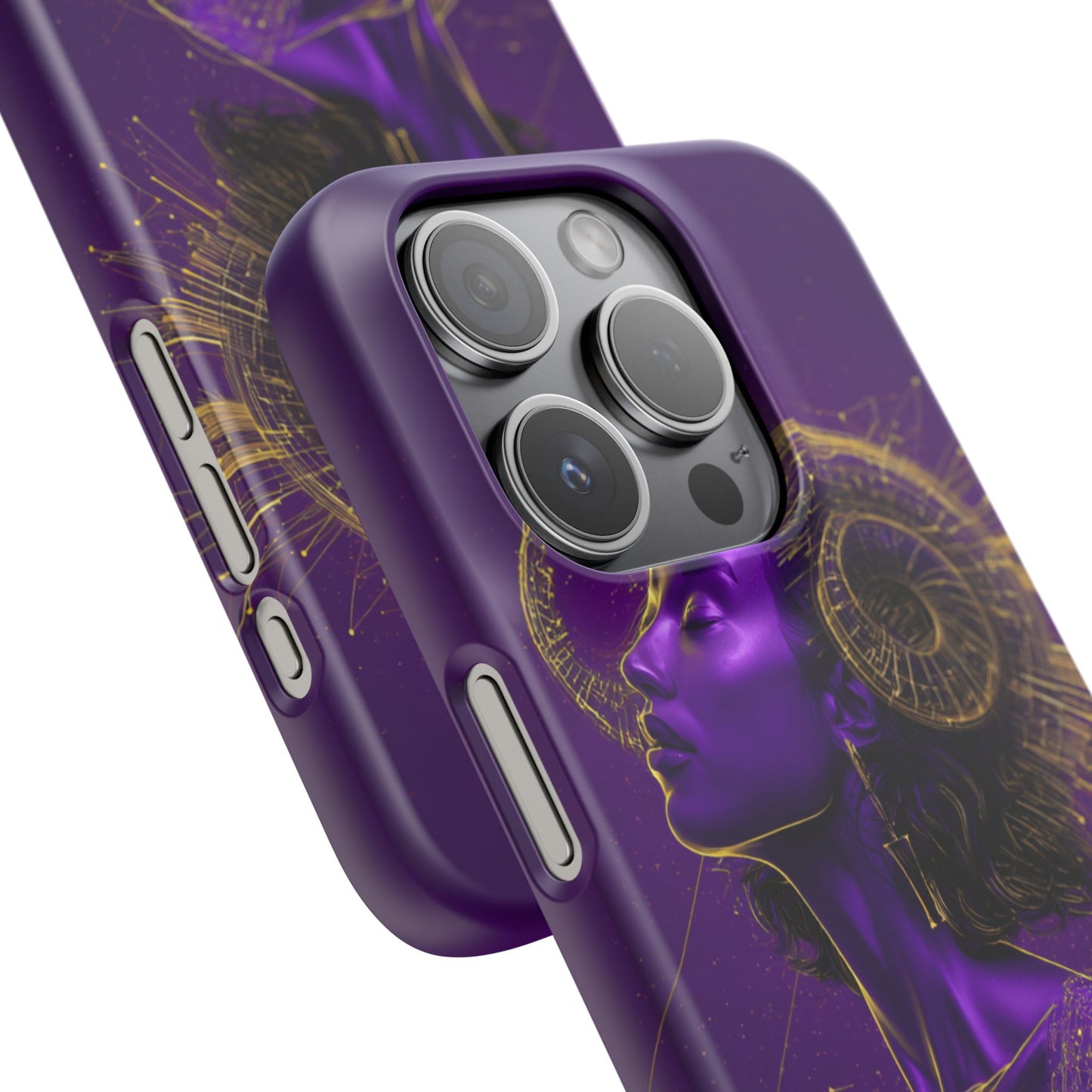 Purple & Gold Celestial Virgo Phone Case – Snap Cover for Samsung & iPhone