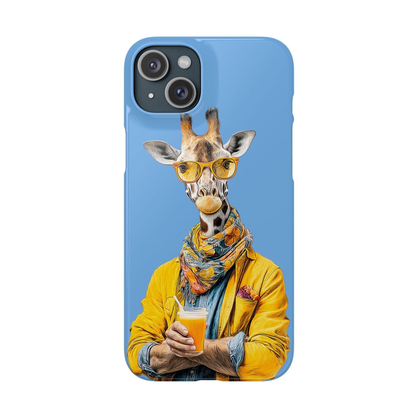 Giraffe Blue Snap Case Phone Cover for Animal Lover Iphone and Samsung models