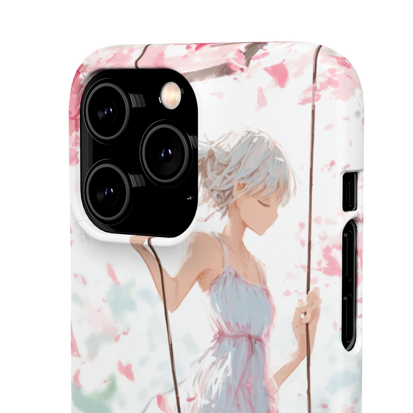 Elegant Floral Snap Cases for iPhone, Personalized Phone Covers, Cute Spring Gifts, Anime Aesthetic Accessories, Flower-themed Cell [...]