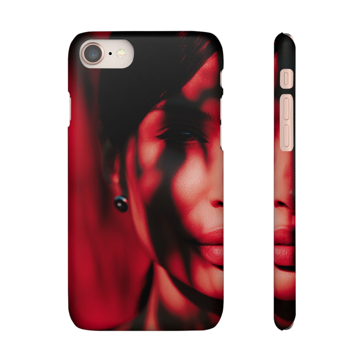 Stylish Snap Cases for Phone, Artistic Phone Cover, Unique Gifts, Red Aesthetic Case, Trendy Accessory, Vibrant Protection